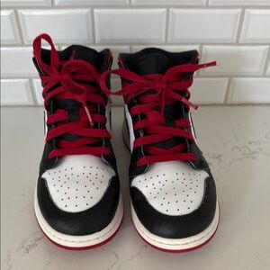 Nike Black and Red High-Top Sneakers Classic Design